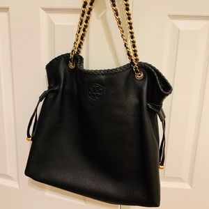 Tory Burch Marion Slouchy Black Tote